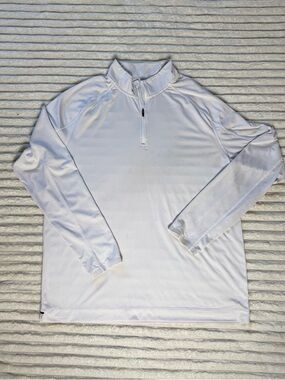 Rhone White 1/4 Zip Mock Neck Long Sleeve Men's Activewear Pullover M